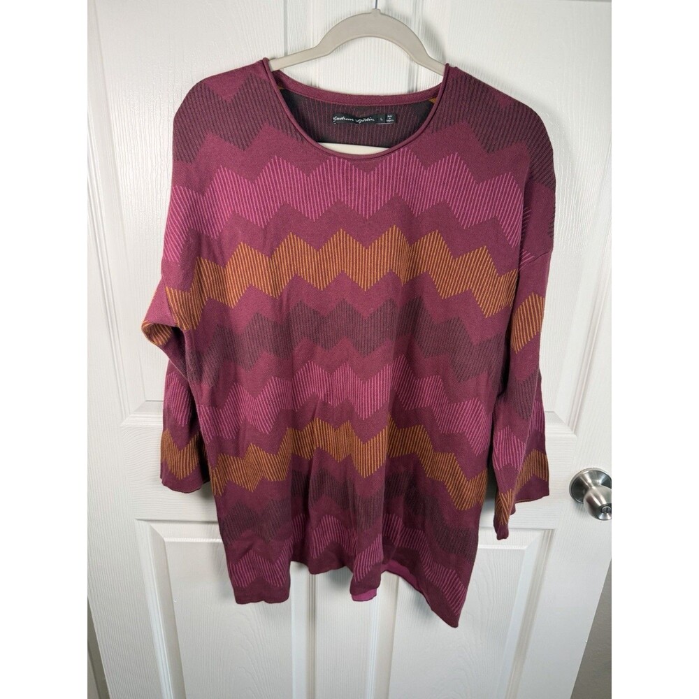 Gudrun Sjoden Pink Orange Organic Cotton Knit Oversized Sweater Size L